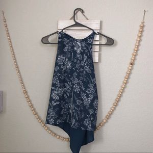 Blue Flowered tank shirt